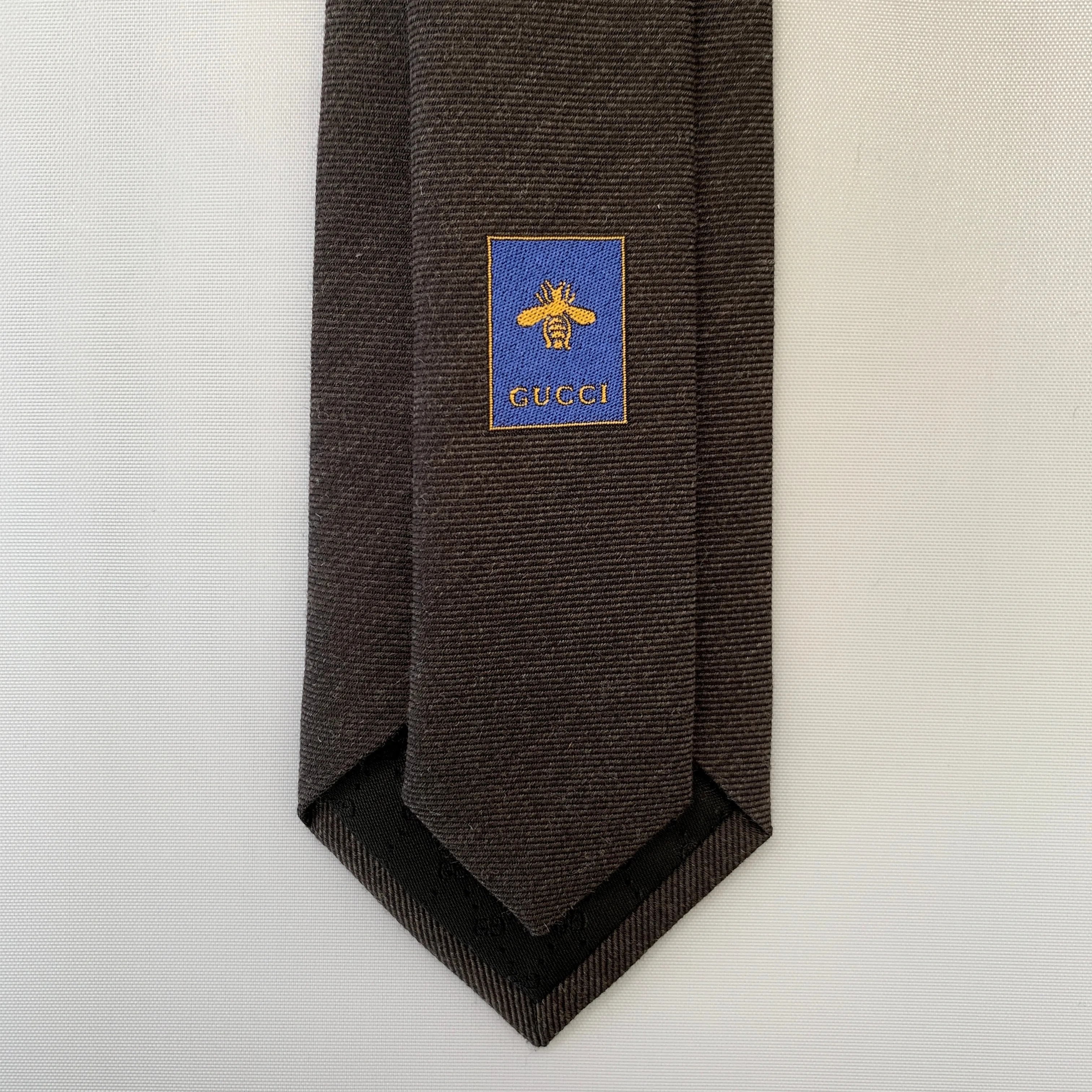 Gucci Lord Embroidered Tie in Graphite