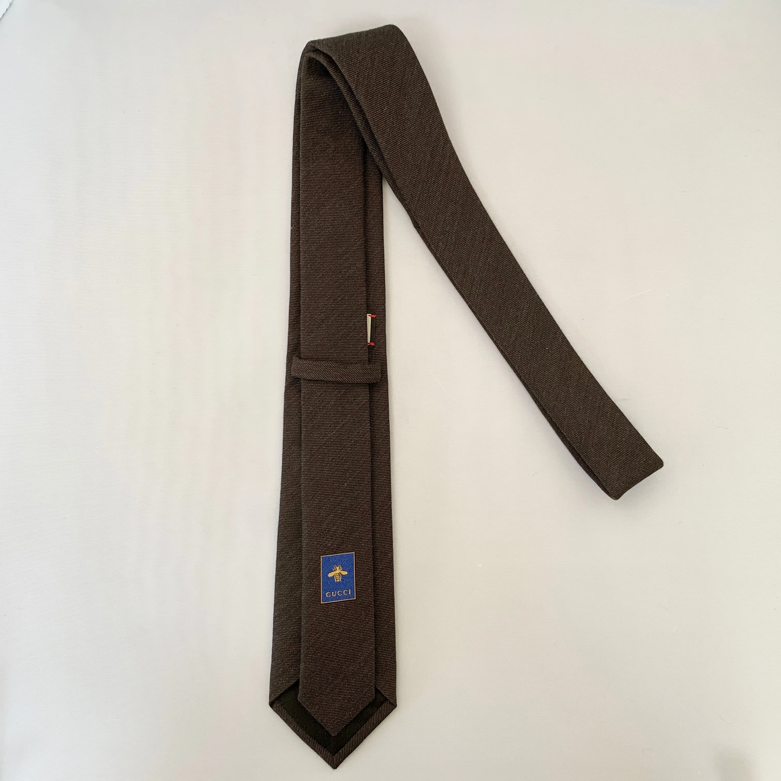Gucci Lord Embroidered Tie in Graphite