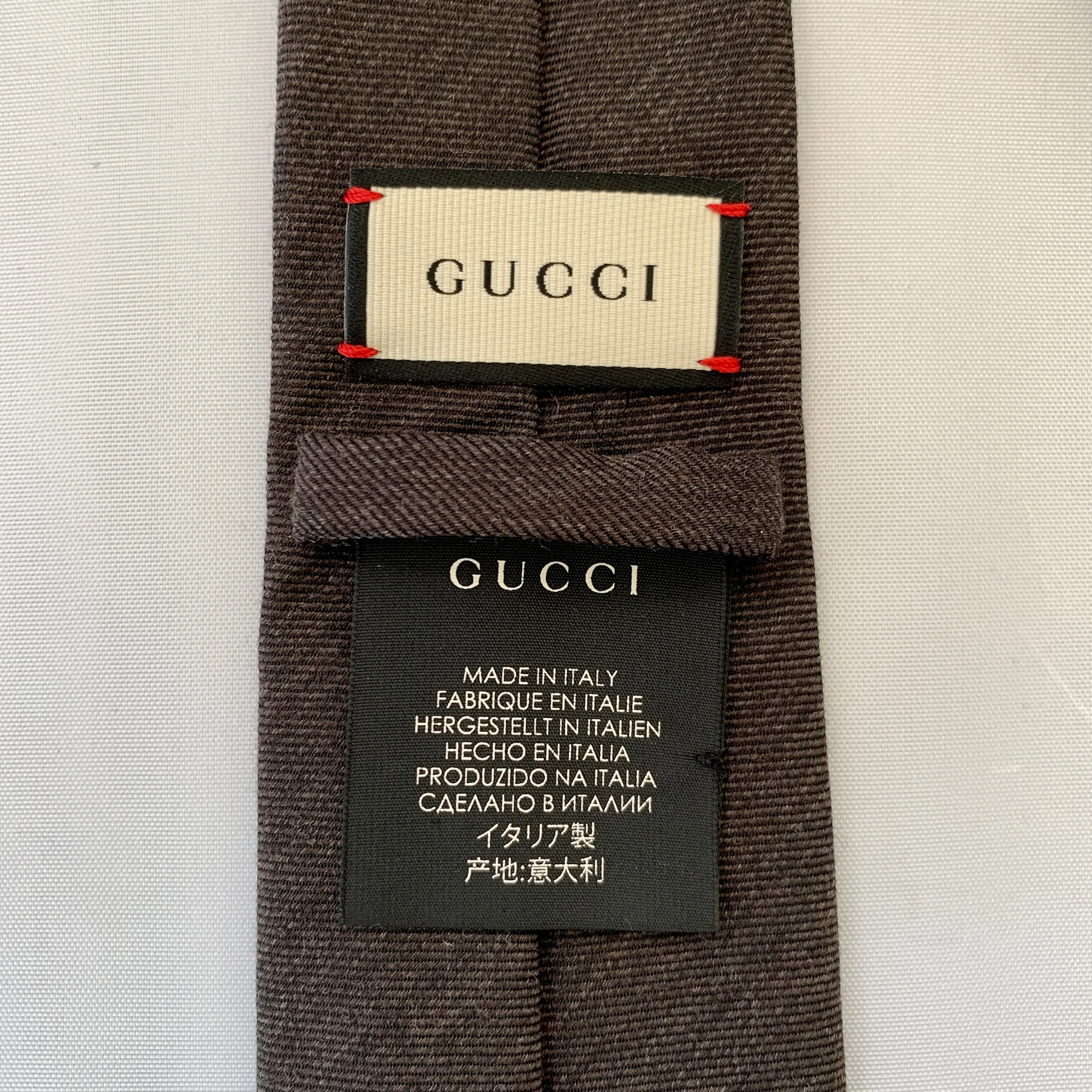 Gucci Lord Embroidered Tie in Graphite