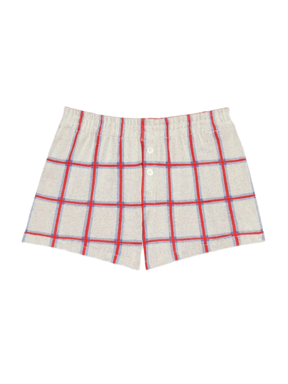 Guest in Residence Picnic Plaid Shorts in Cream Combo
