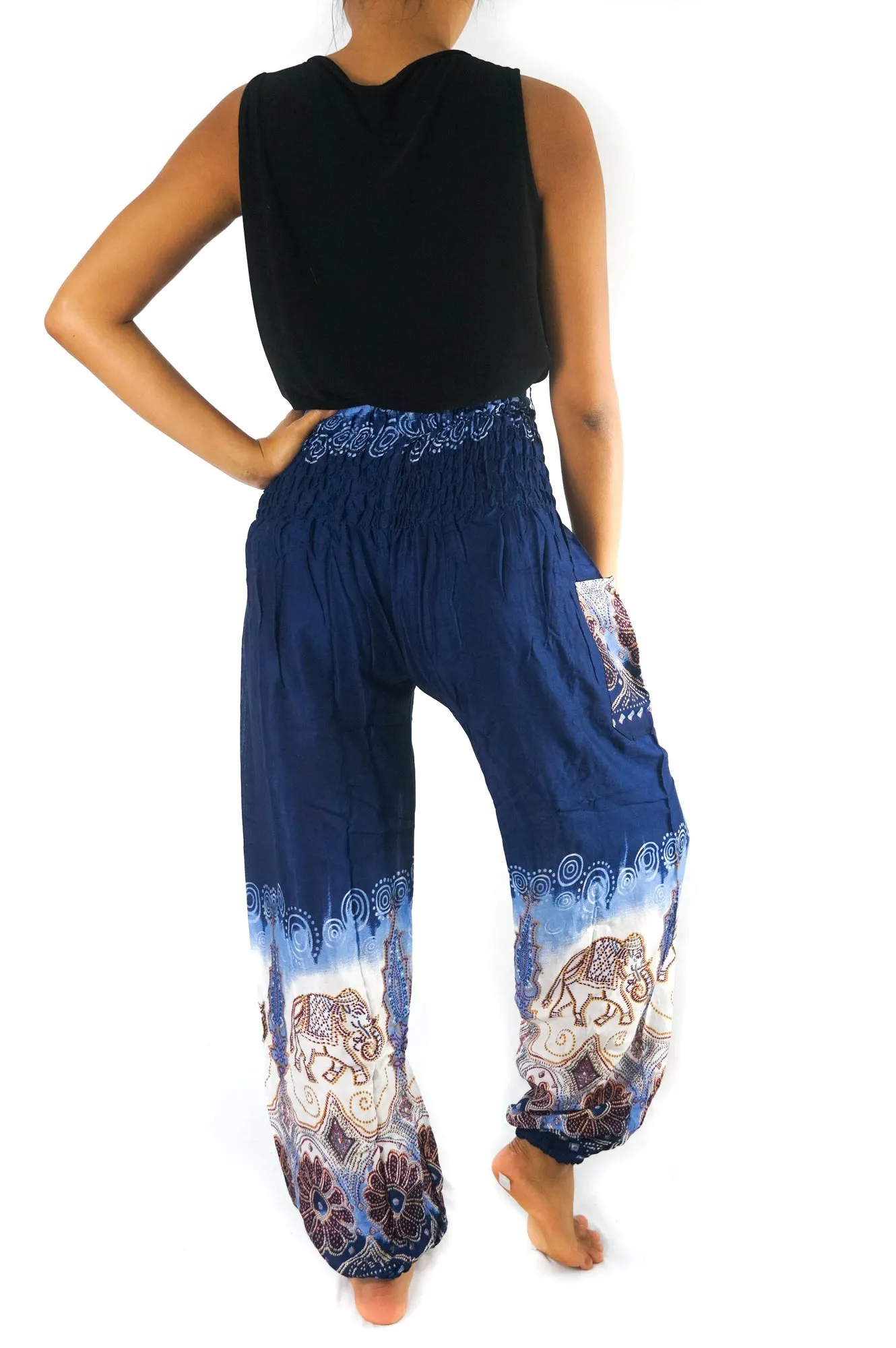 Handmade Blue Elephant Boho Pants