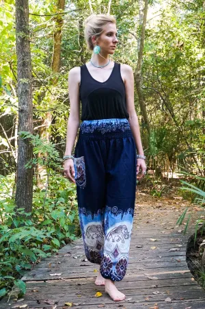 Handmade Blue Elephant Boho Pants