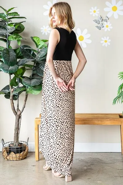 Hazel Blues® |  Heimish Slit Animal Print V-Neck Wide Strap Dress