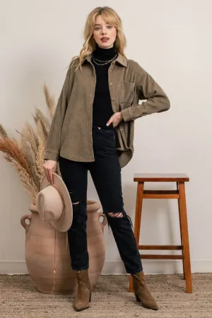 Heather Corduroy Shacket