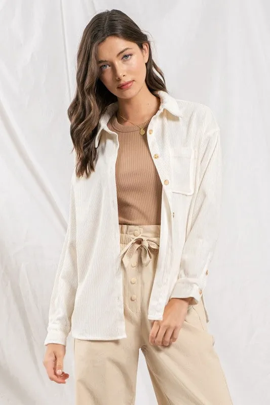 Heather Corduroy Shacket