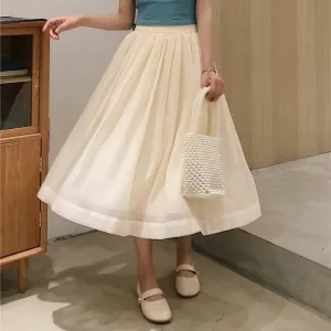 High Waist Elastic Skirt Pure Color Tulle Skirt J20067