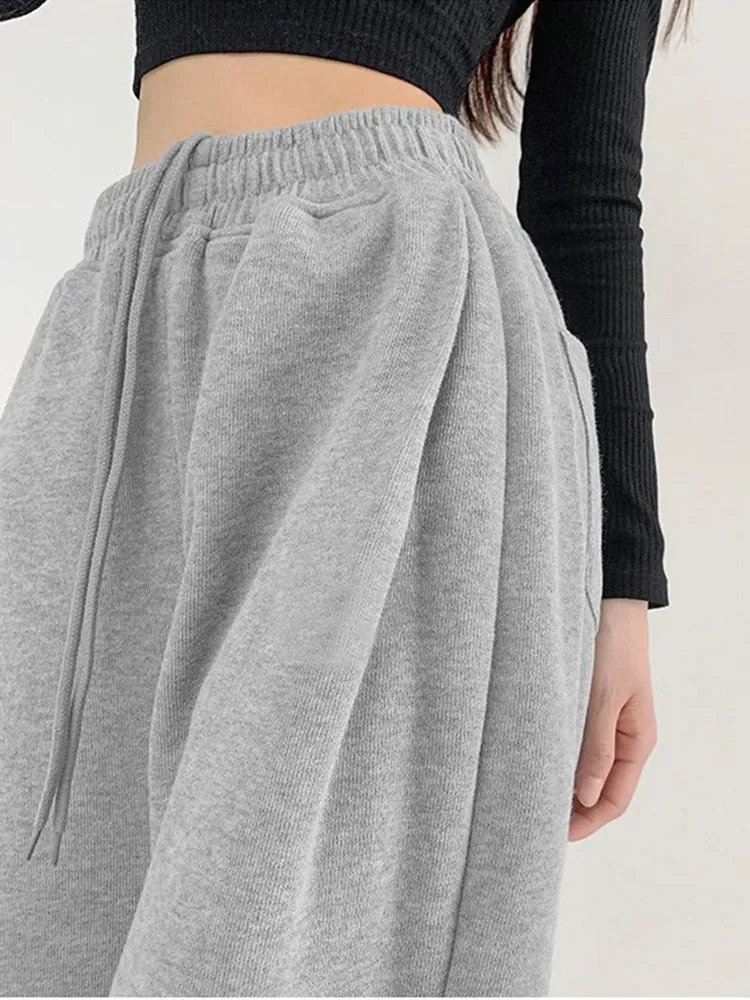 High Waist Jogger Wide Leg Trousers