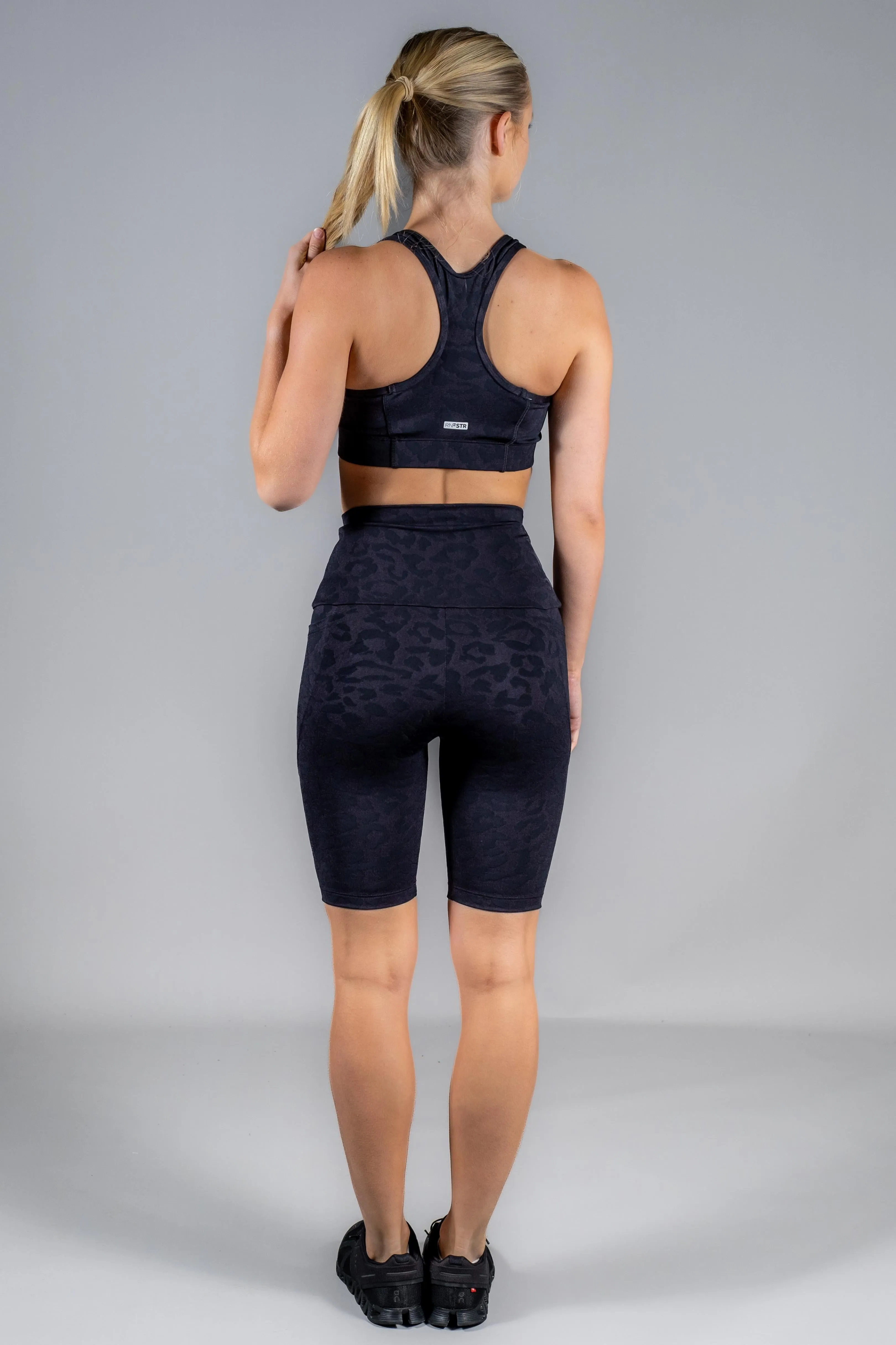 High Waist Long Shorts - Unleashed Black