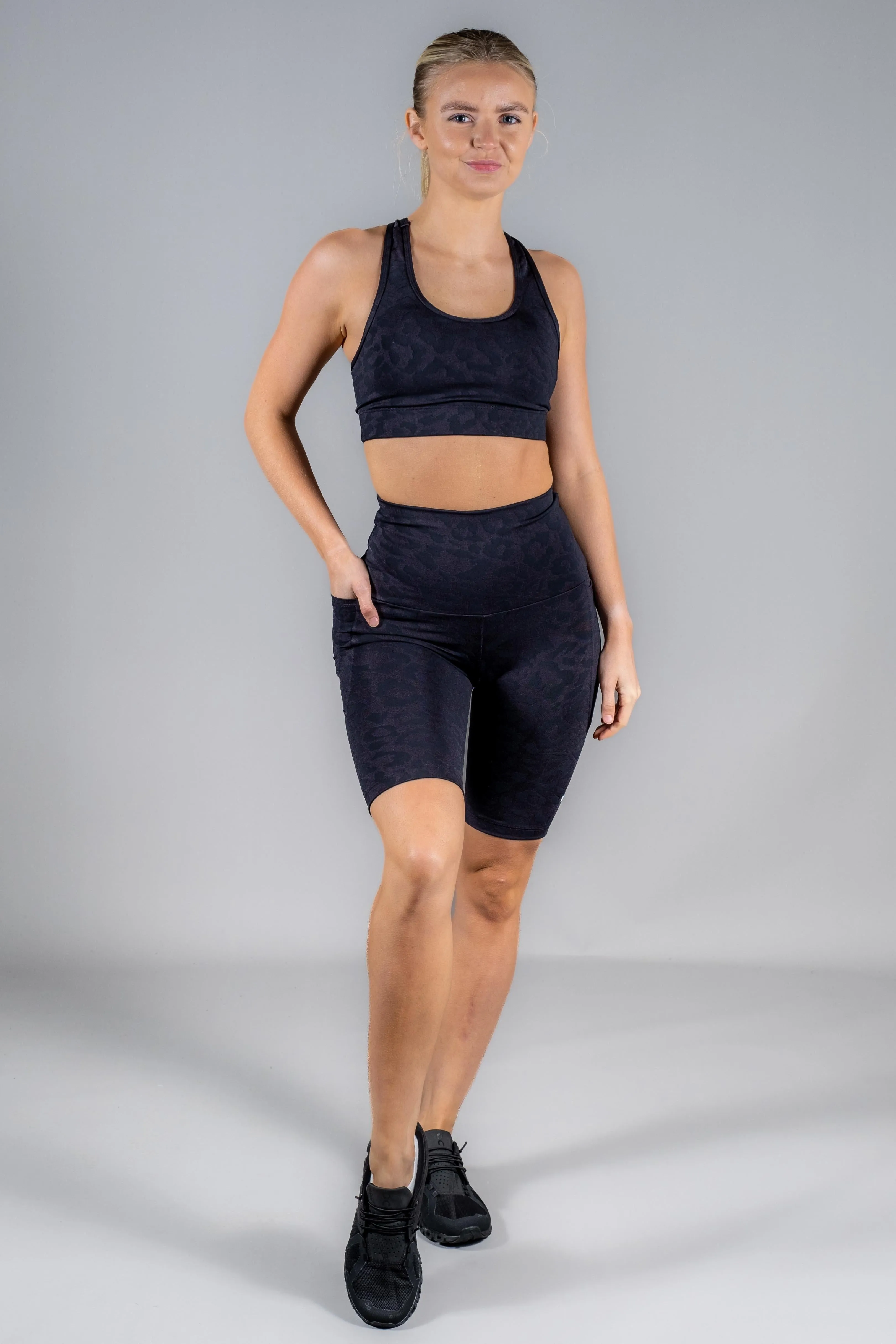 High Waist Long Shorts - Unleashed Black