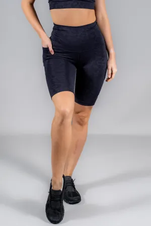 High Waist Long Shorts - Unleashed Black