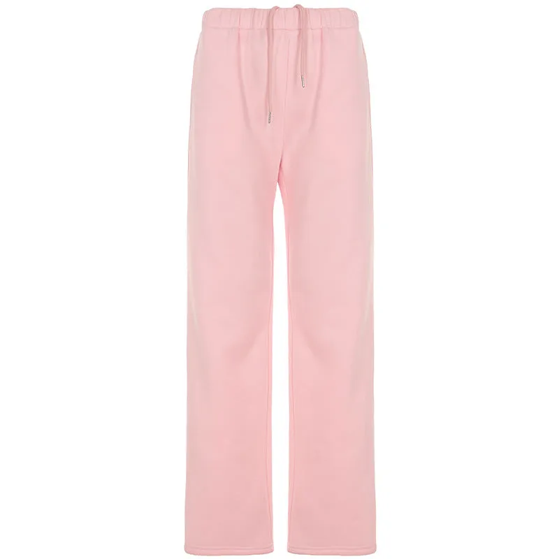 High Waist Straight-leg Pants Leisure Sports Suit