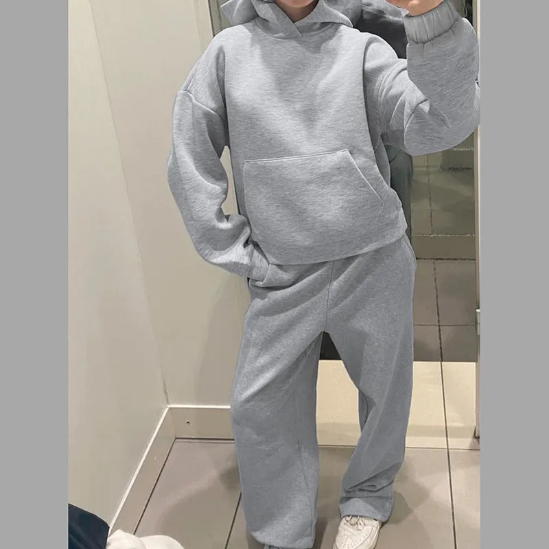 High Waist Straight-leg Pants Leisure Sports Suit