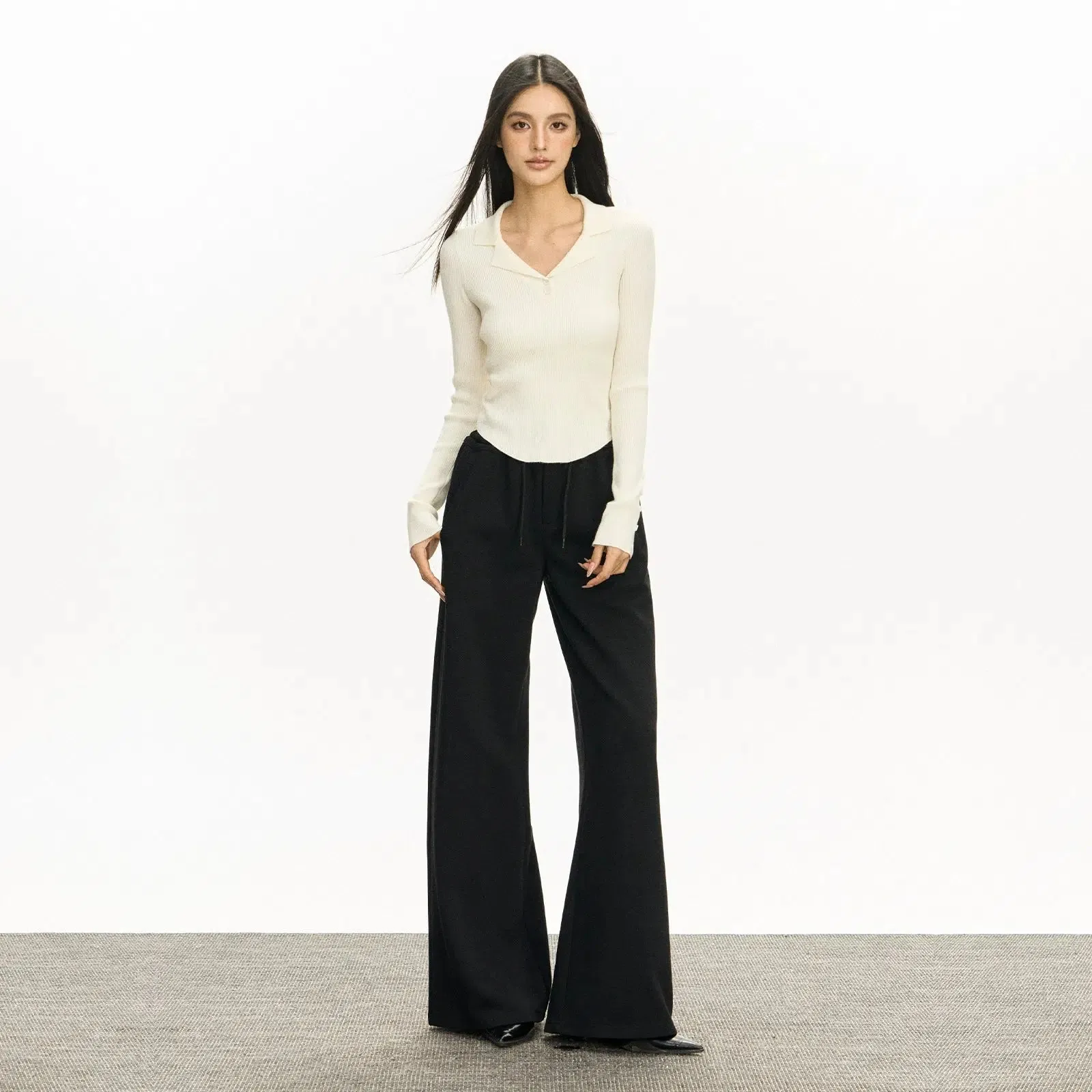 High-Waist Wide-Leg Comfort Sports Pants