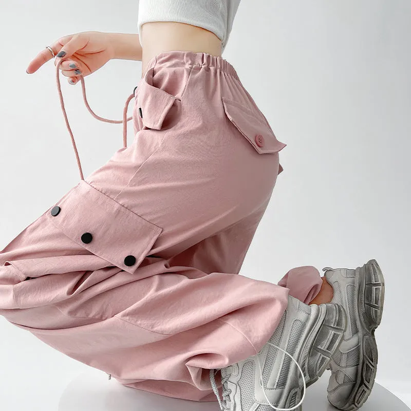 High-Waist Wide-Leg Sports Pants
