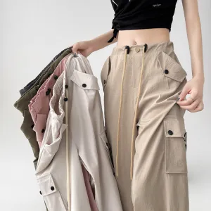 High-Waist Wide-Leg Sports Pants