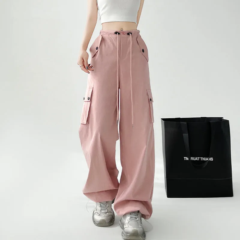 High-Waist Wide-Leg Sports Pants