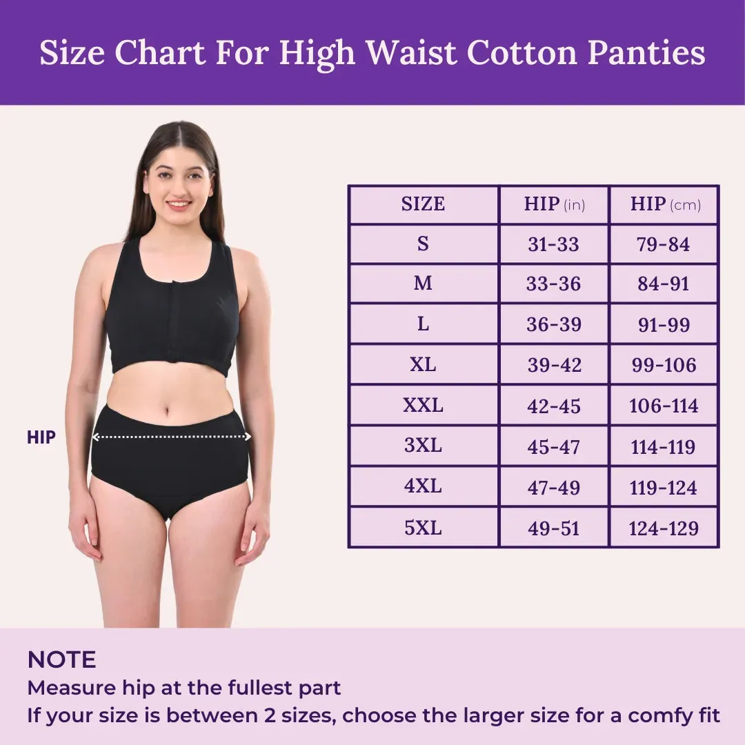 High Waisted Panties | Brief Cut | Full Butt & Hip Coverage | Flattens Belly, Slims & Shapes Silhouette | Soft Elastic At Waist, Leg Openings & Thigh Round | Friction Free & Rash Free