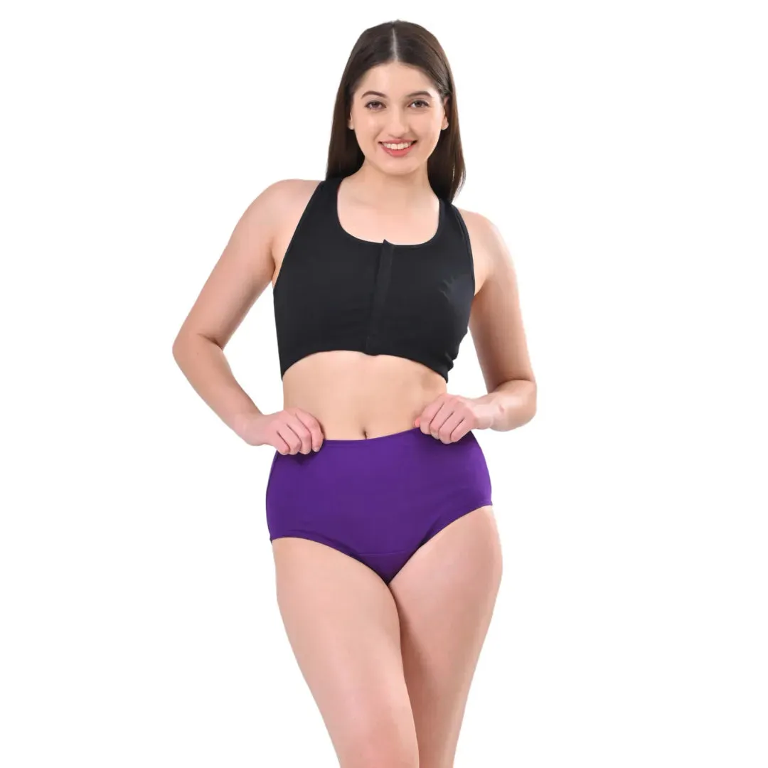 High Waisted Panties | Brief Cut | Full Butt & Hip Coverage | Flattens Belly, Slims & Shapes Silhouette | Soft Elastic At Waist, Leg Openings & Thigh Round | Friction Free & Rash Free