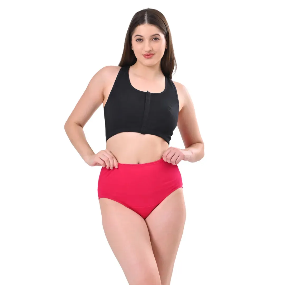 High Waisted Panties | Brief Cut | Full Butt & Hip Coverage | Flattens Belly, Slims & Shapes Silhouette | Soft Elastic At Waist, Leg Openings & Thigh Round | Friction Free & Rash Free