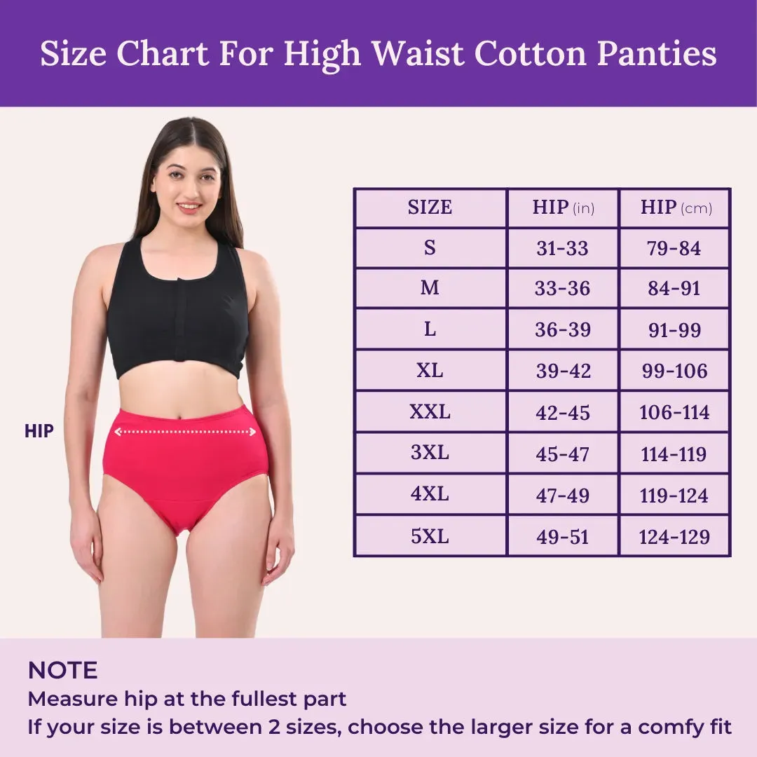 High Waisted Panties | Brief Cut | Full Butt & Hip Coverage | Flattens Belly, Slims & Shapes Silhouette | Soft Elastic At Waist, Leg Openings & Thigh Round | Rash Free | Pack Of 2