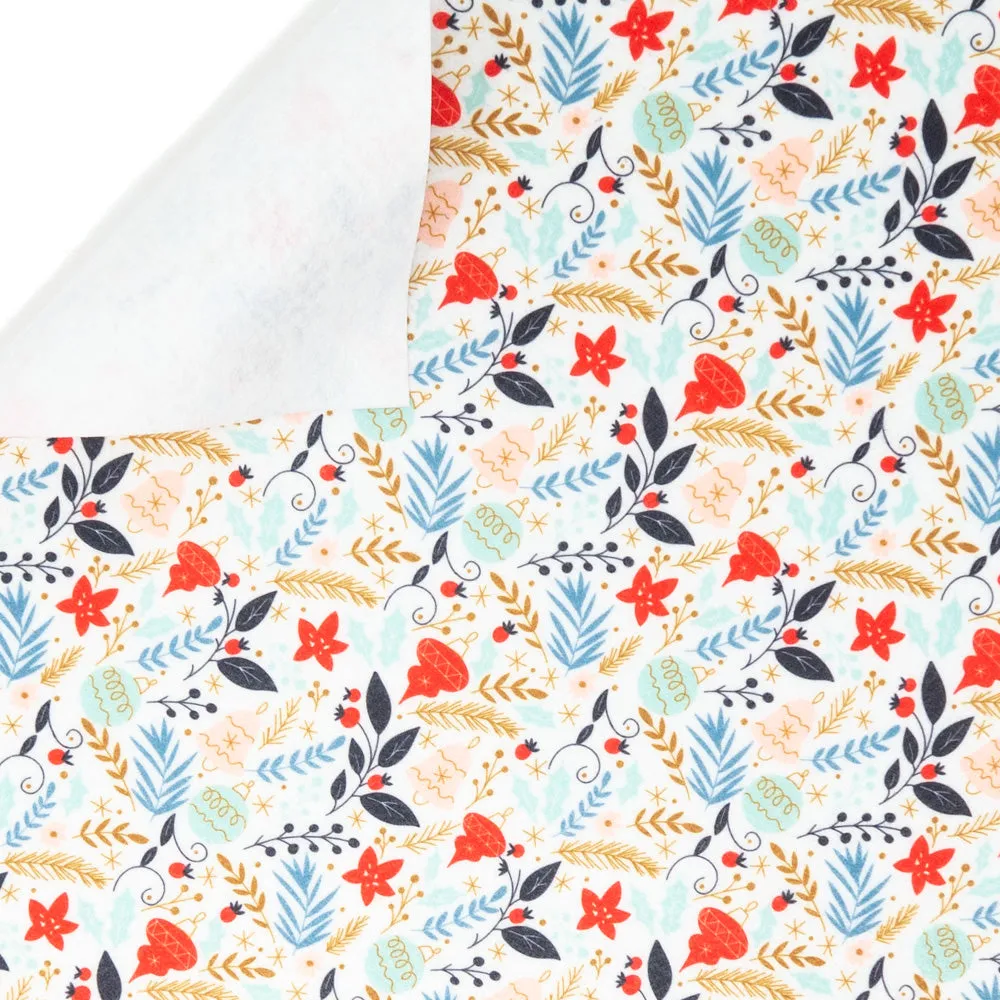 Holly Jolly Floral Printed Felt