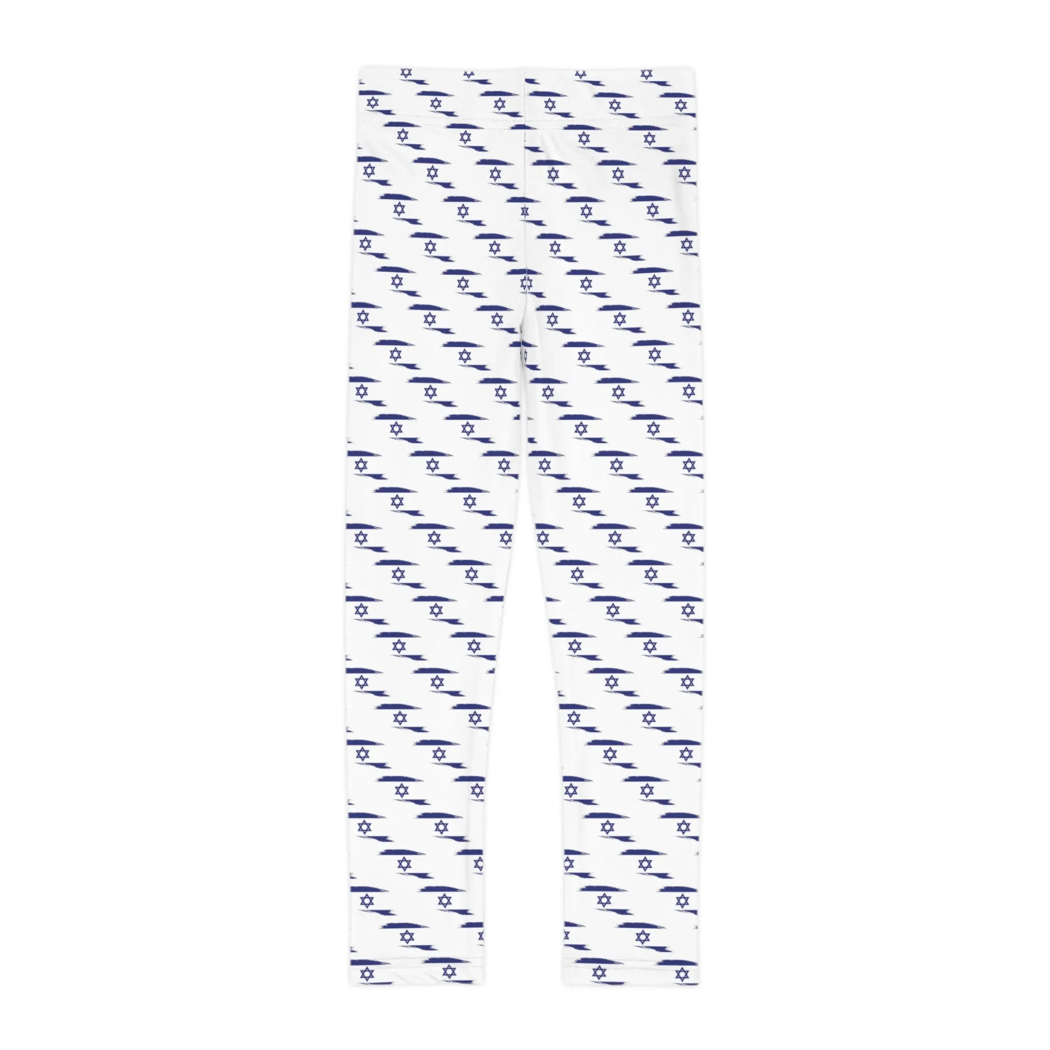 Ilay Israel Flag Pattern on White Kids Leggings