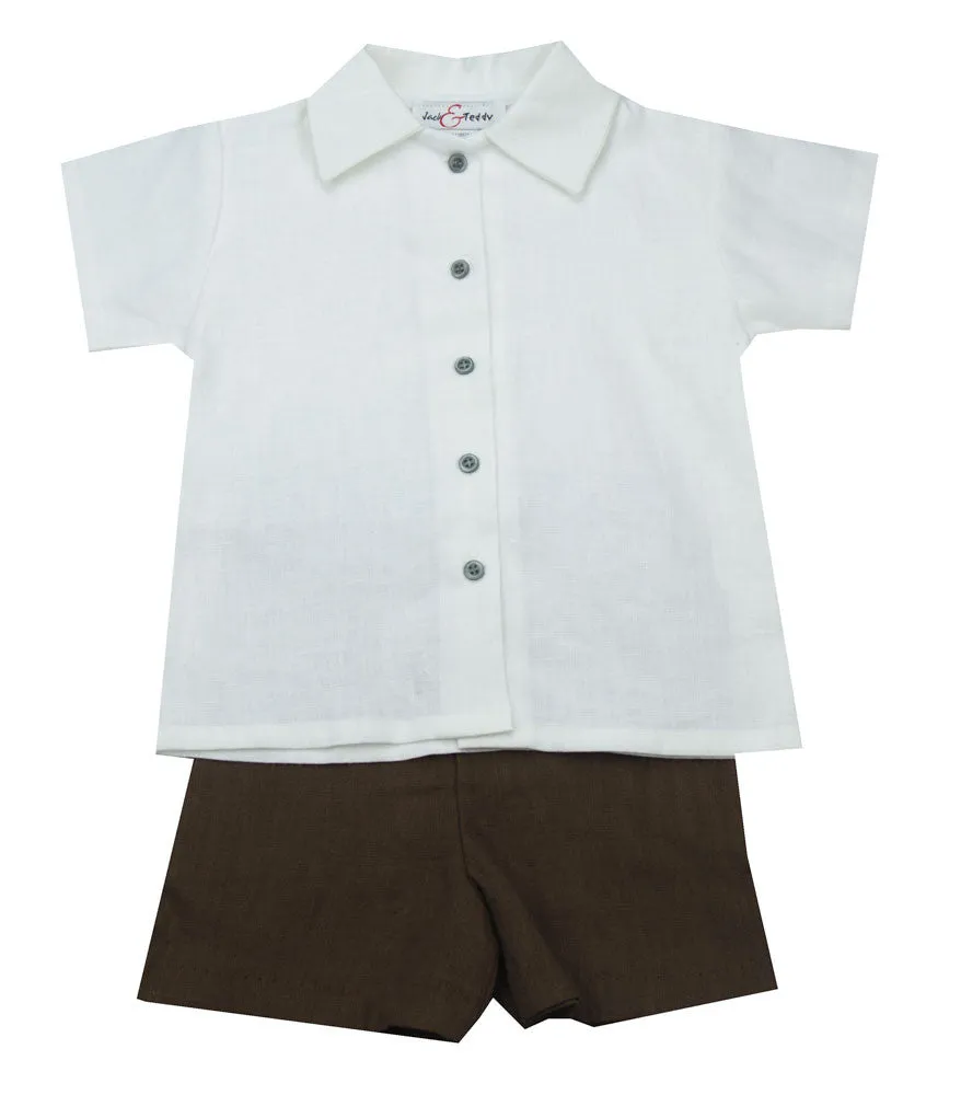 Jack & Teddy Brown Linen Shorts