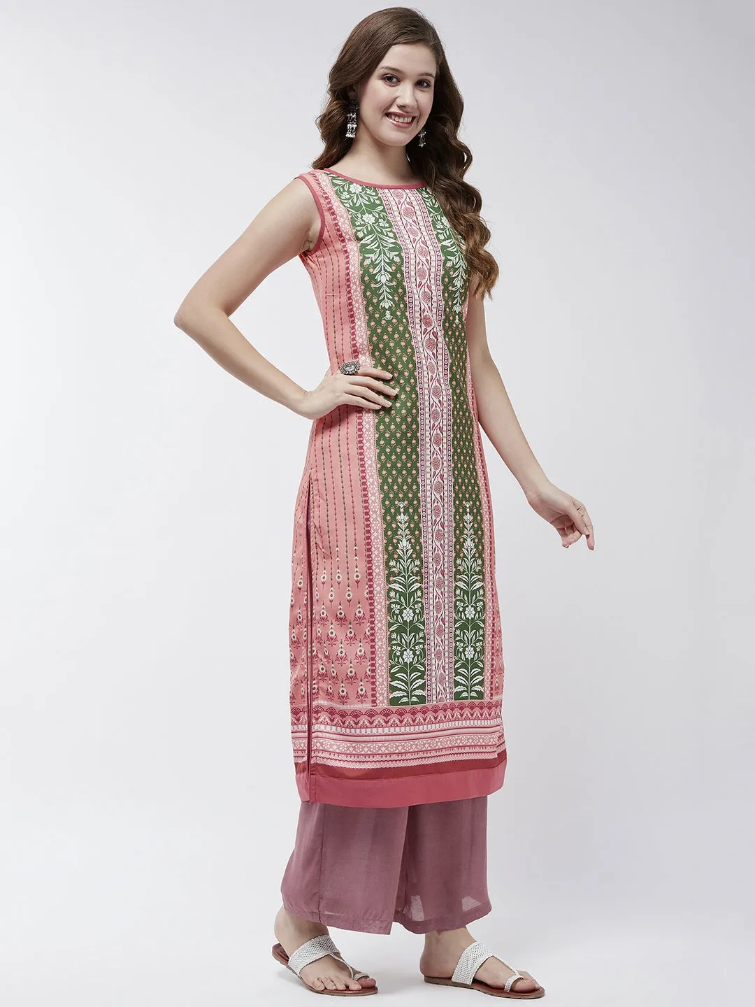 Jaipur Haat Placement Sleeveless Kurta