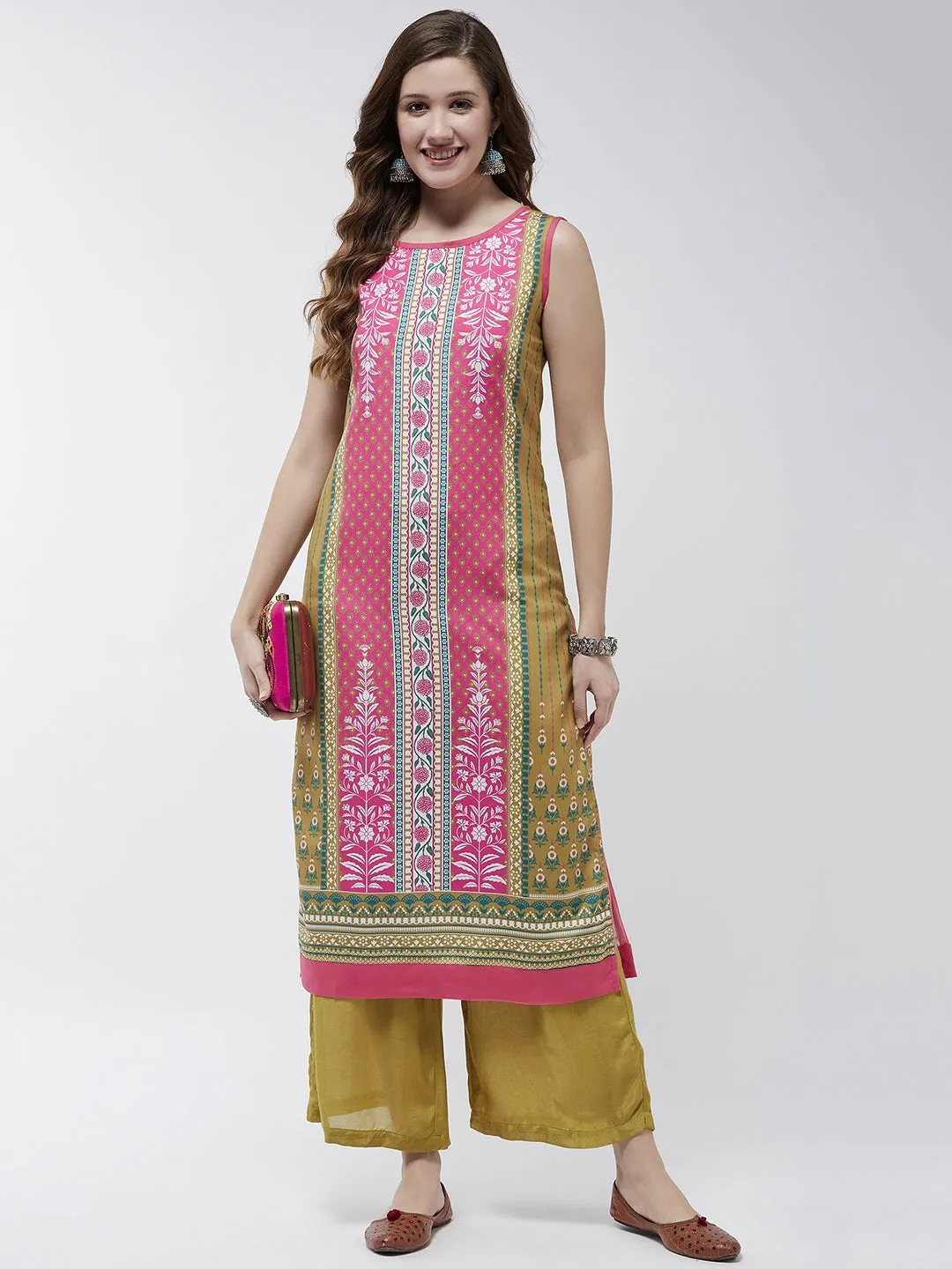 Jaipur Haat Placement Sleeveless Kurta