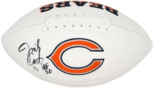 Jim Covert Signed Bears Jarden White Panel Football w/HOF20 - (SCHWARTZ COA)