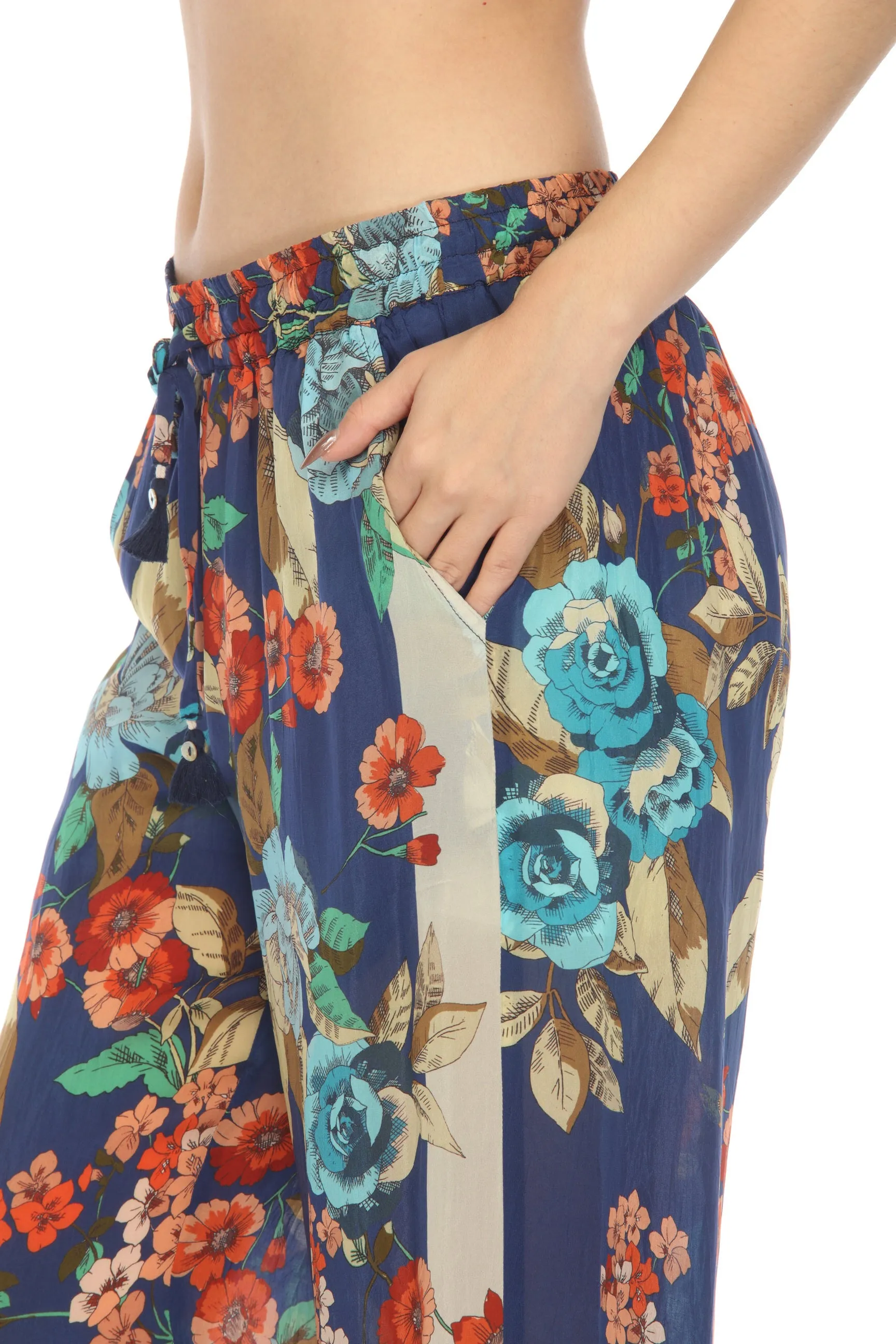 Johnny Was Emma Divine Floral Pull On Pants Boho Chic R69222-6