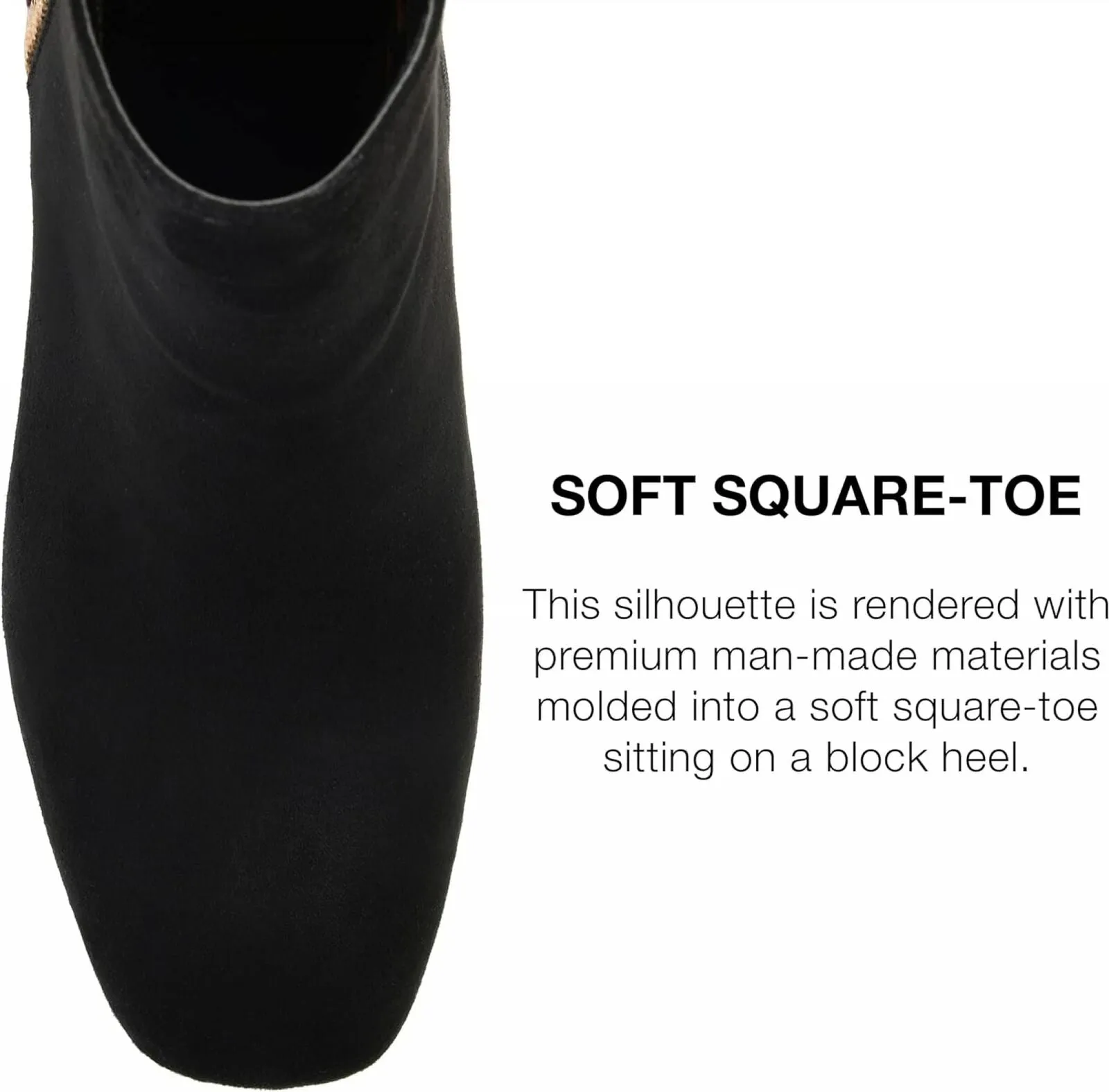 Journee Collection Sarah Bootie with Soft Square Toe Black Animal Print 8.5M