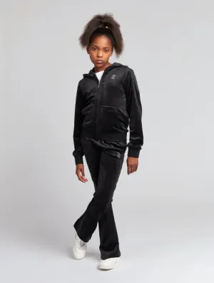 JUICY COUTURE - BLACK VELOUR DIAMANTE TRACKSUIT SET