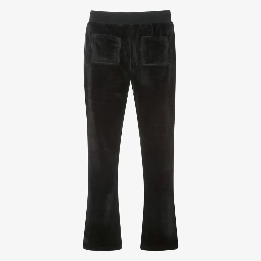 JUICY COUTURE - BLACK VELOUR DIAMANTE TRACKSUIT SET
