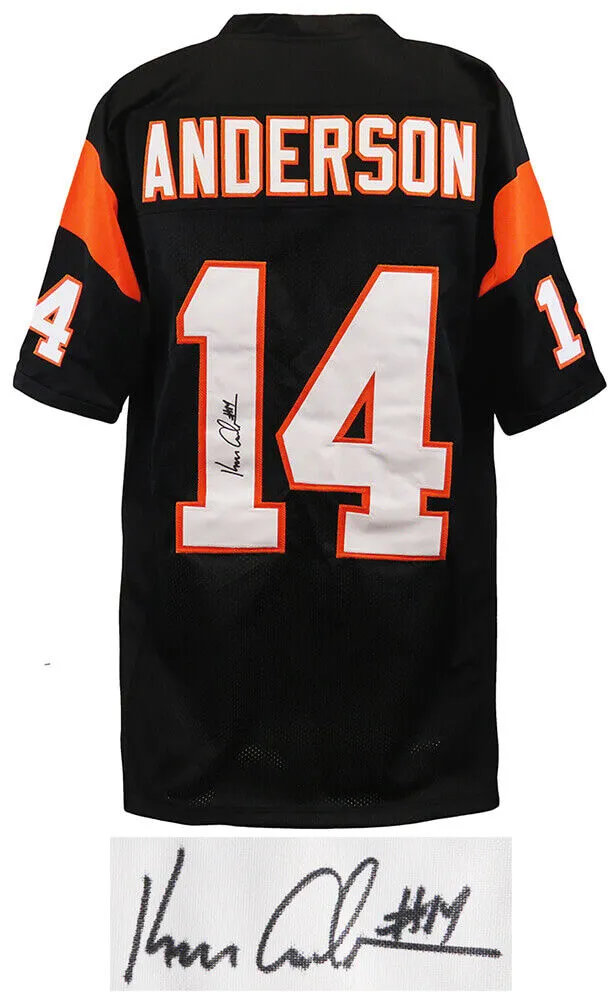 Ken Anderson (BENGALS) Signed Black Custom Football Jersey - (SCHWARTZ COA)