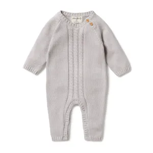 Knitted Cable Growsuit - Nimbus Cloud