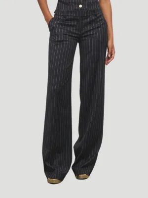 Laurent Pinstripe Pant in Marine