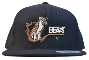Leopard Beast Black Snapback Cap