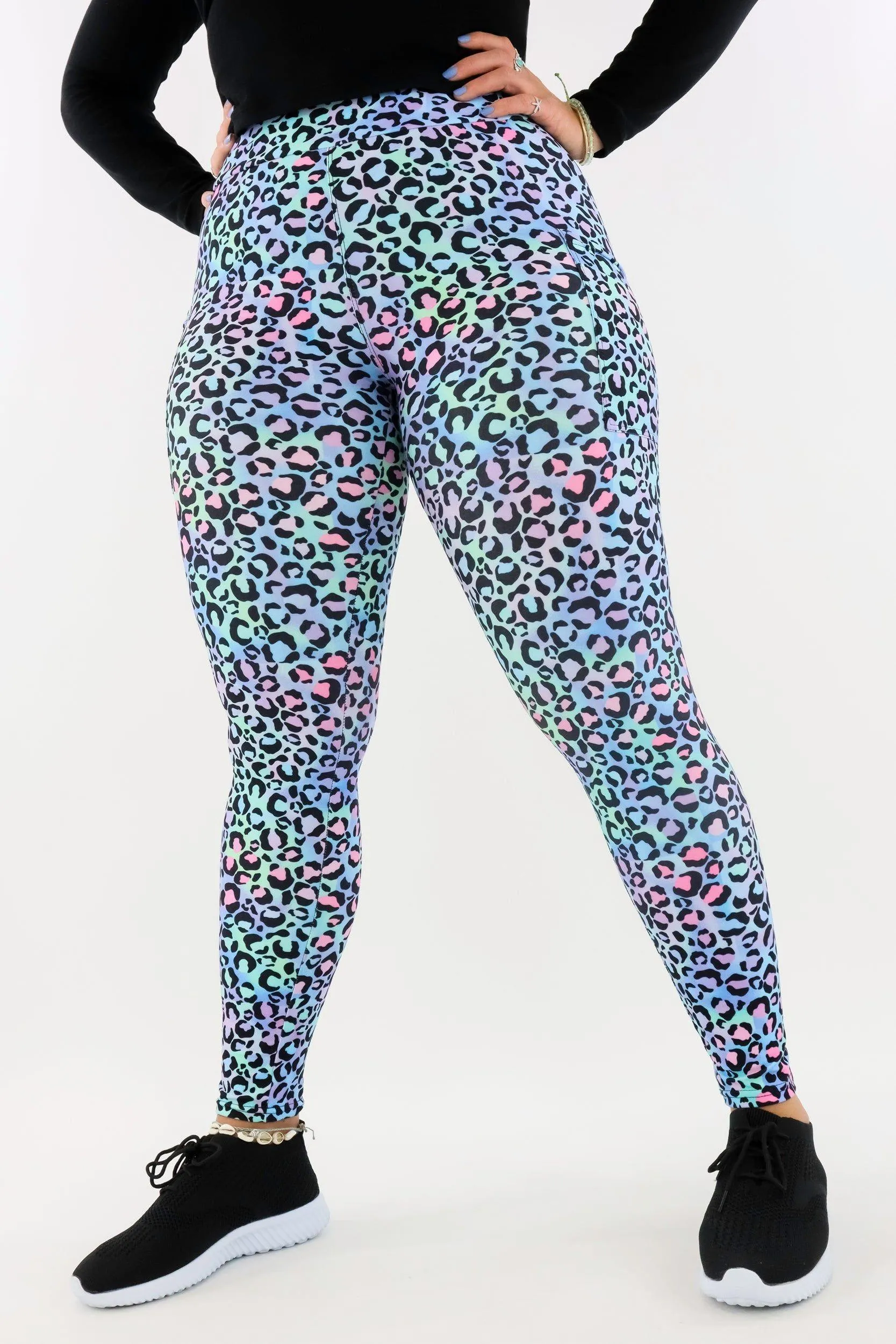 Leopard Sherbert - Casual - Regular Full Leggings - Pockets