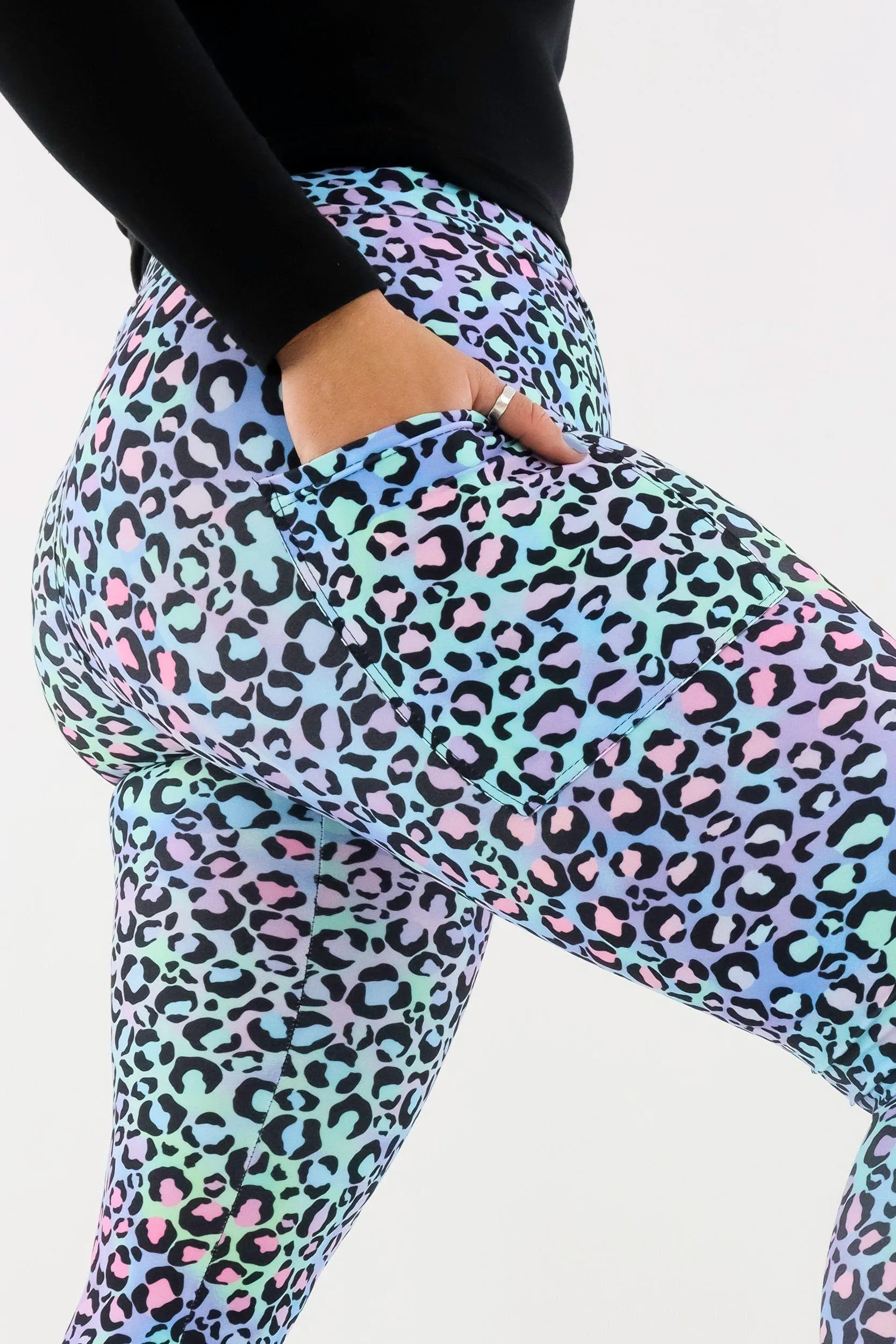 Leopard Sherbert - Casual - Regular Full Leggings - Pockets
