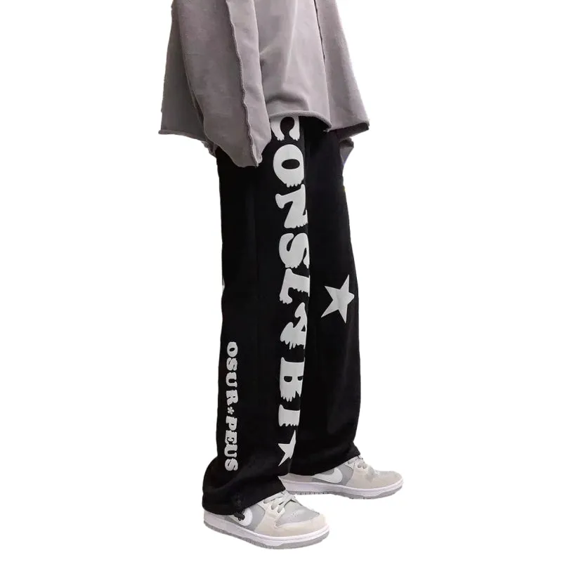 Letter Print Loose Sweatpants