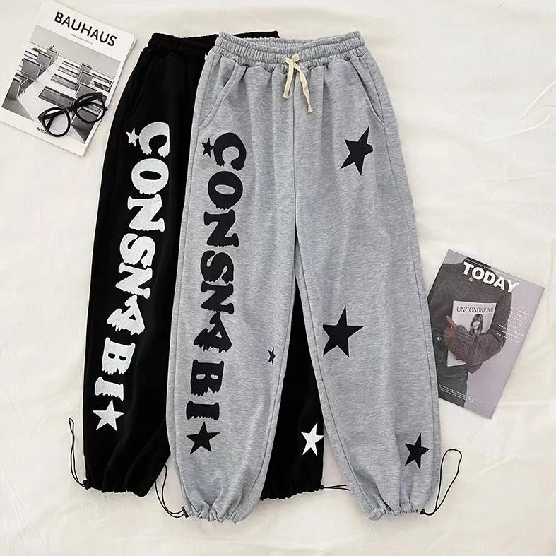 Letter Print Loose Sweatpants