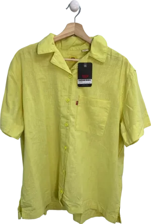 Levi's Yellow Linen Blend Short-Sleeve Shirt S
