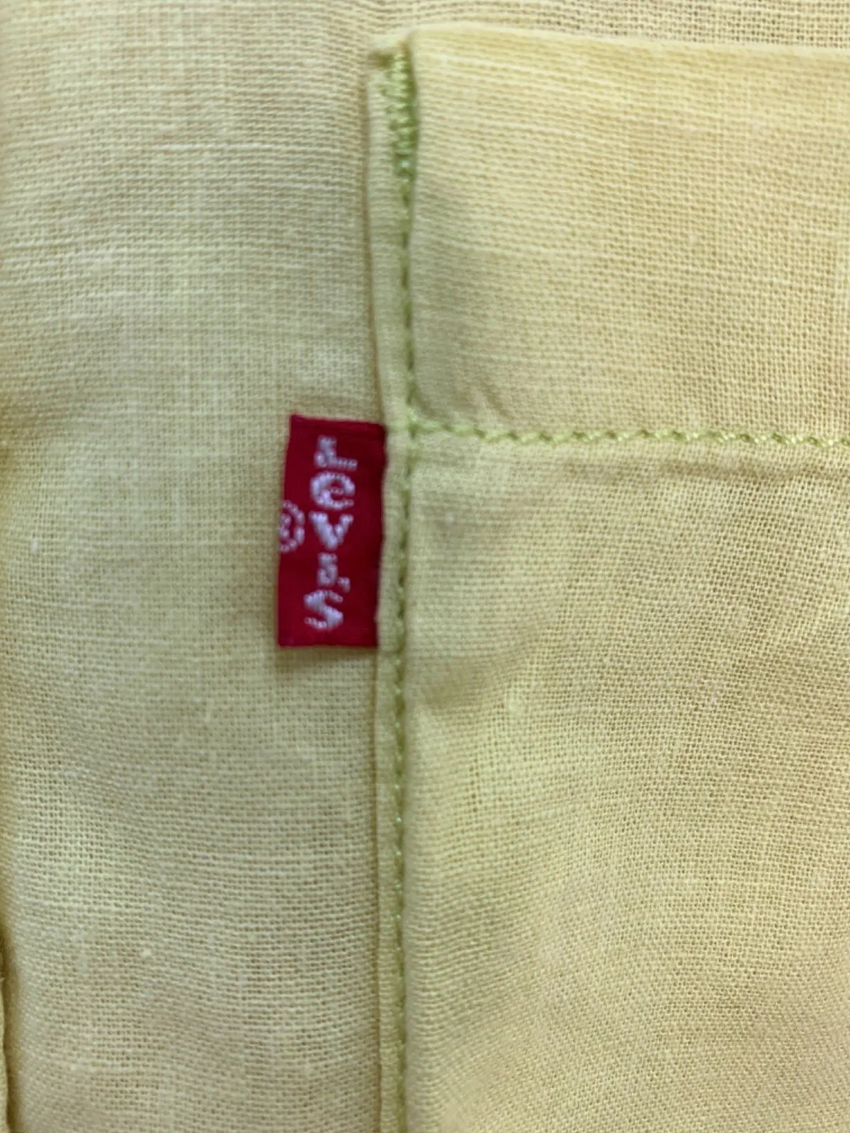 Levi's Yellow Linen Blend Short-Sleeve Shirt S