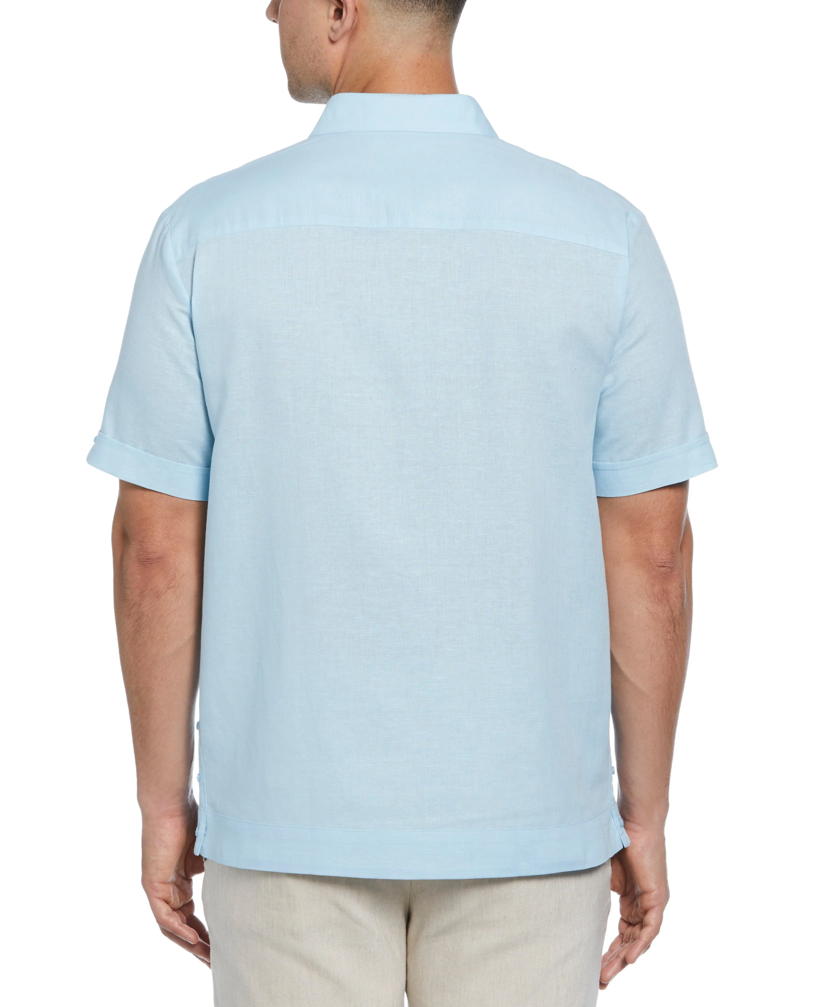 Linen Blend No Pocket Guayabera Shirt