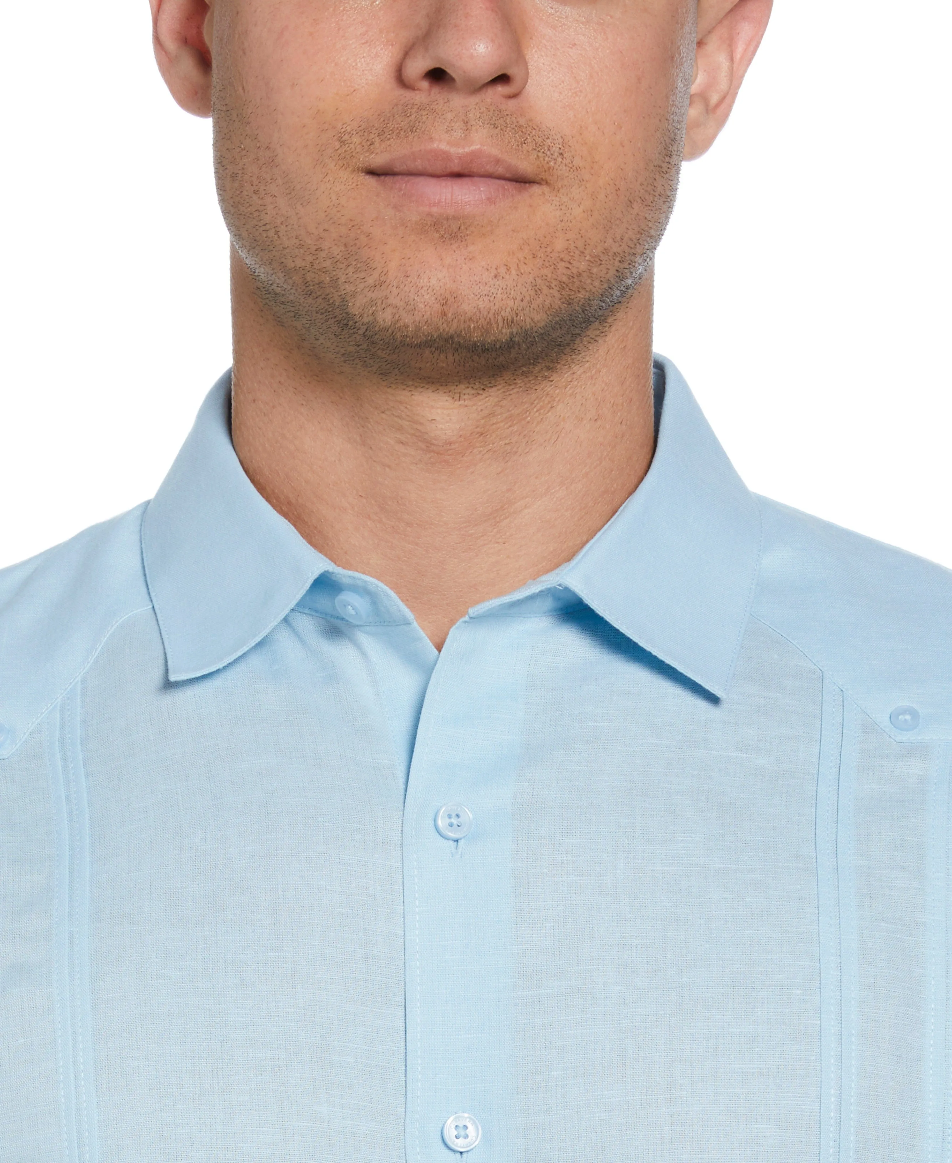 Linen Blend No Pocket Guayabera Shirt