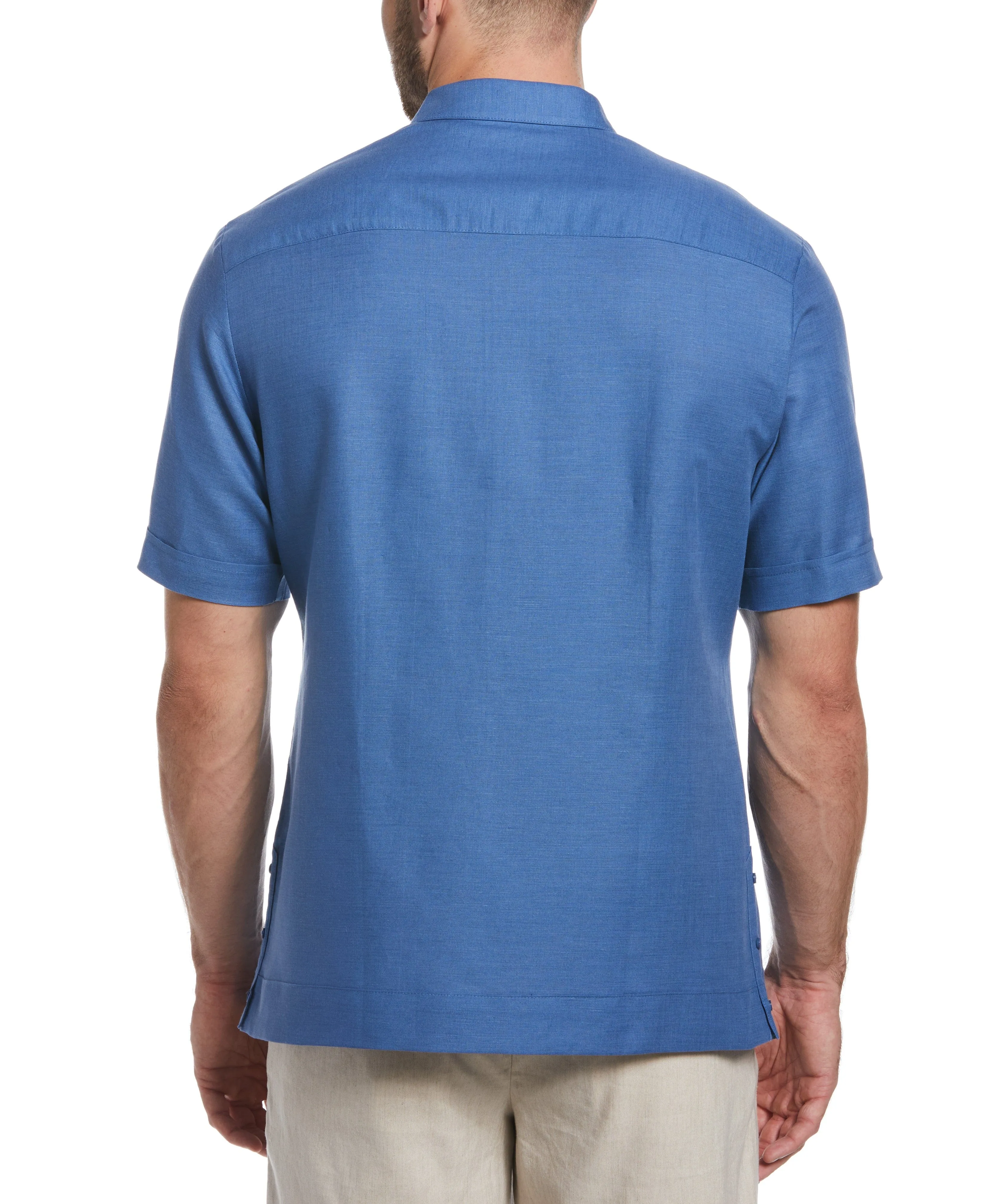 Linen Blend No-Pocket Guayabera Shirt