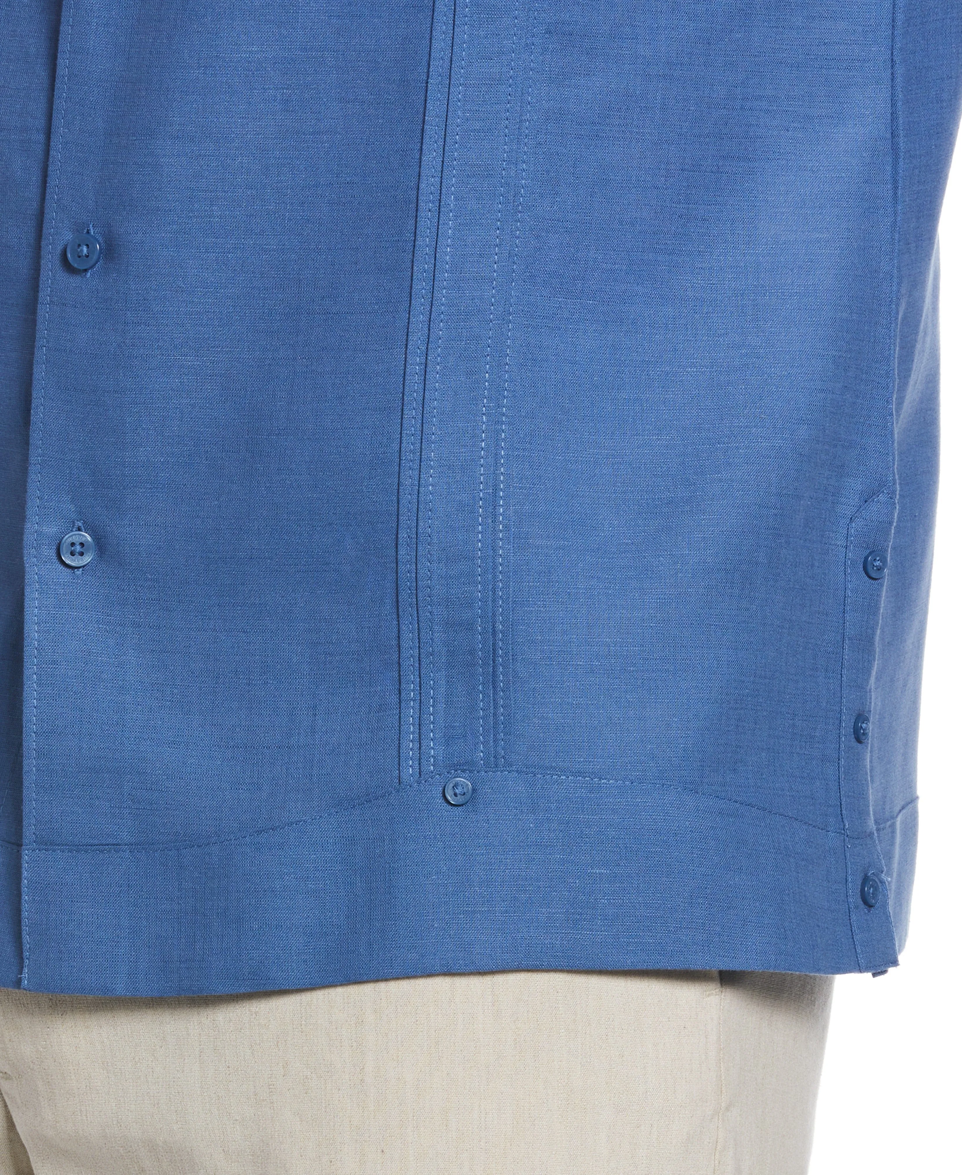 Linen Blend No-Pocket Guayabera Shirt