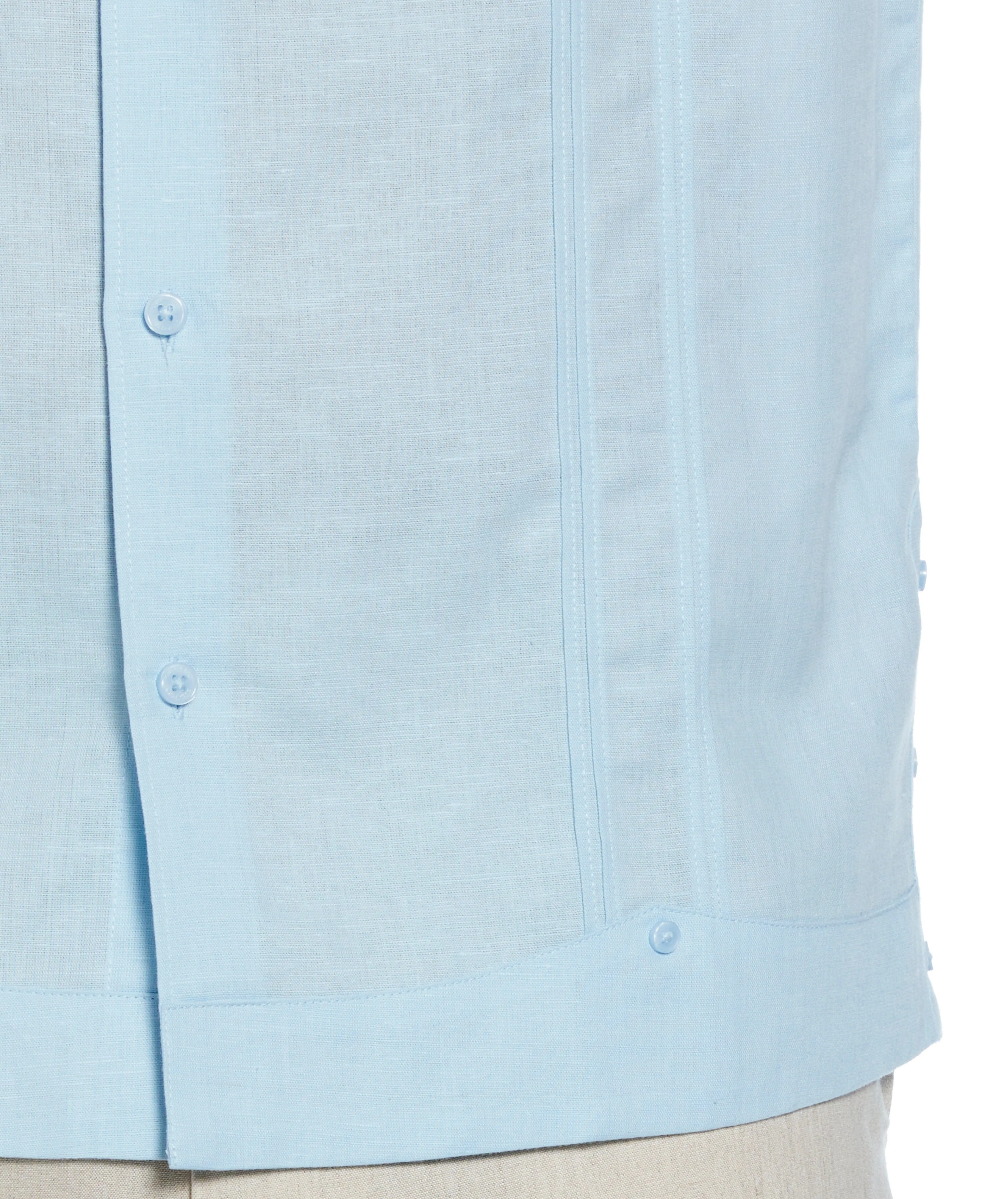 Linen Blend No Pocket Guayabera Shirt