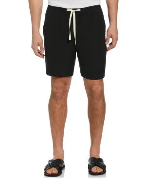 Linen-Blend Pull On Drawstring Shorts